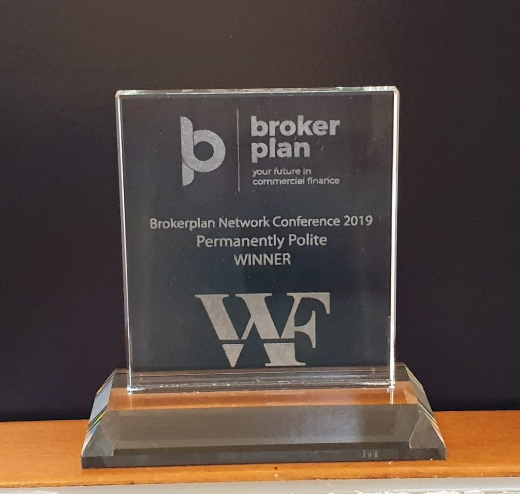 Brokerplan Permanently Polite Winner 2019 for professional standards and integrity